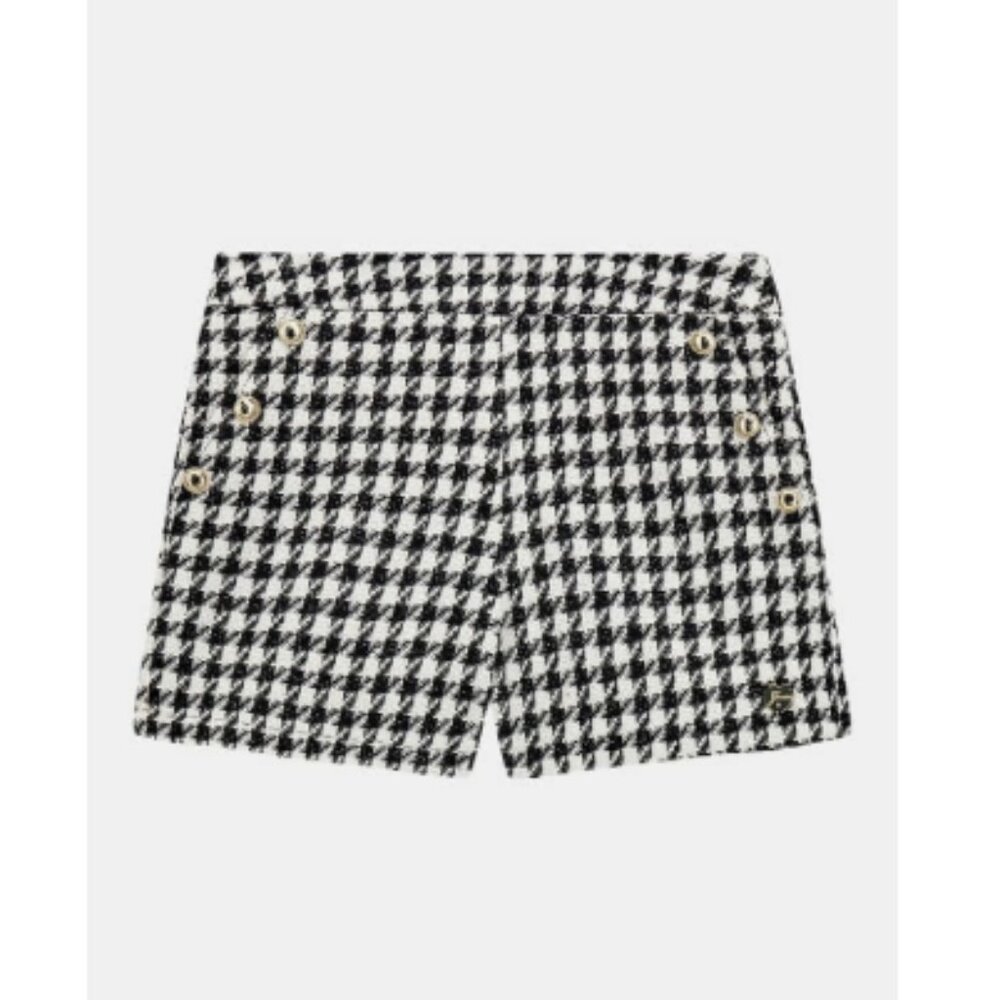 NWT Guess Big Girls Pied De Poule Shorts - Black